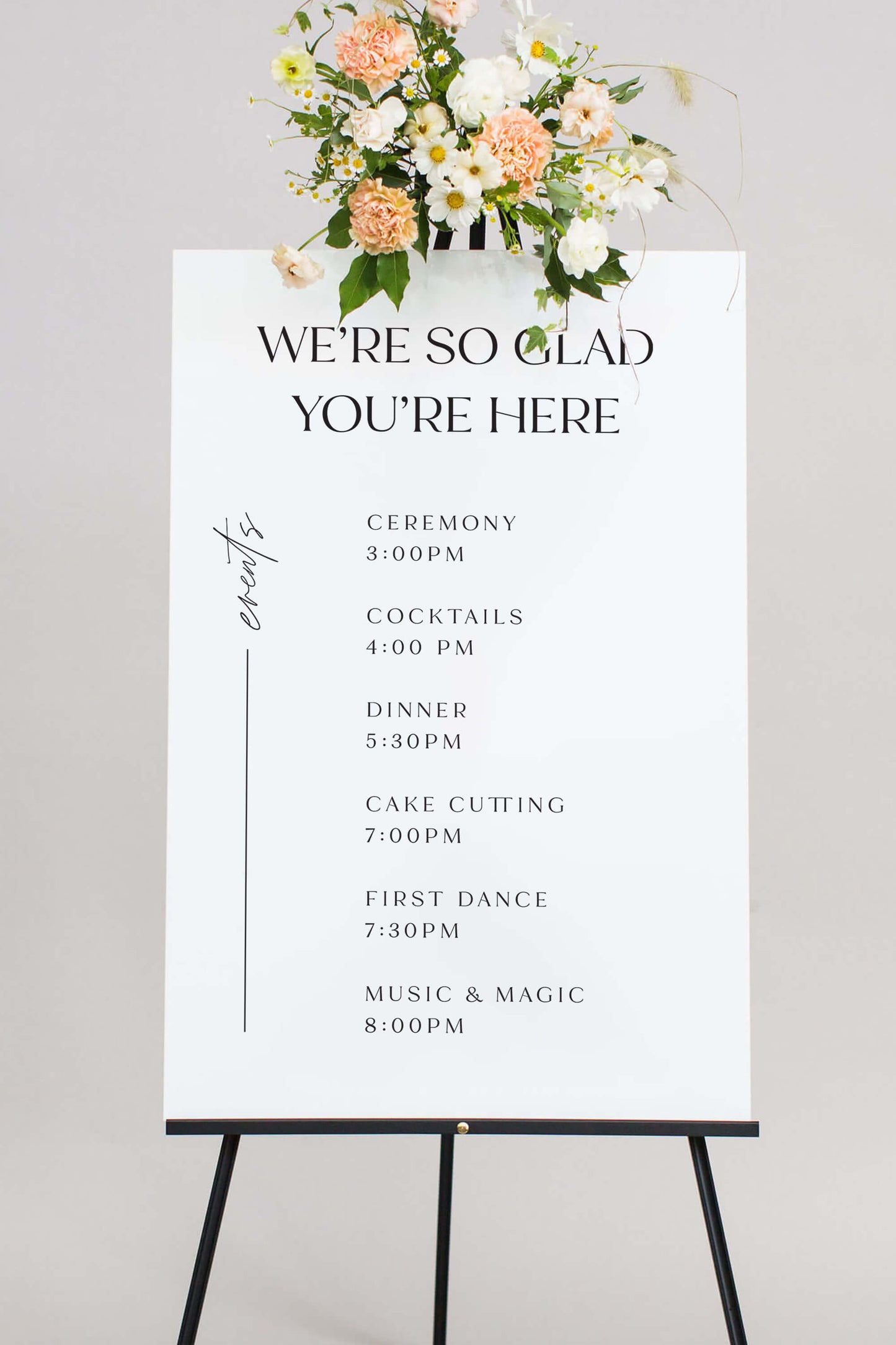The Hannah | Acrylic Order Of Events Sign