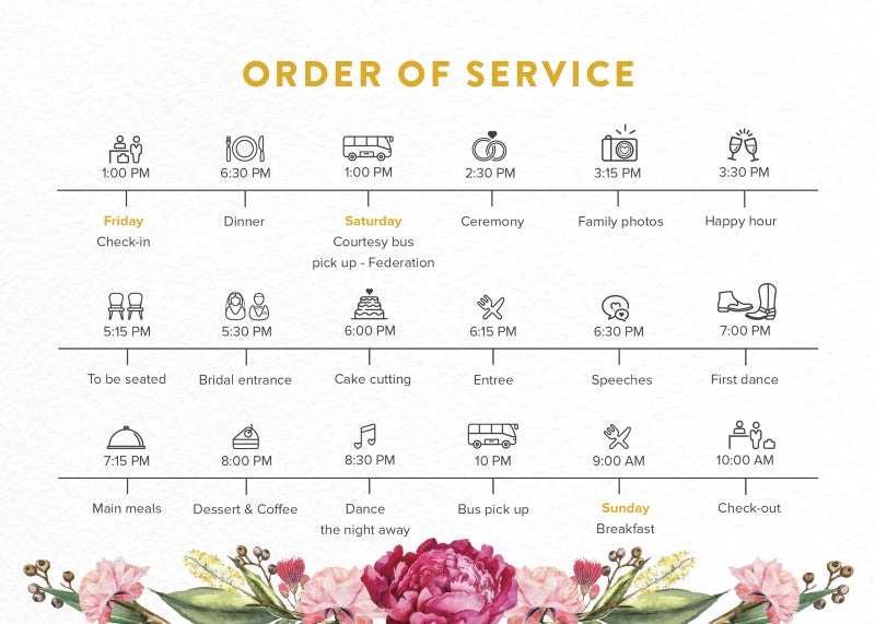 Garden Party Wedding Program by Verena Ivy J.