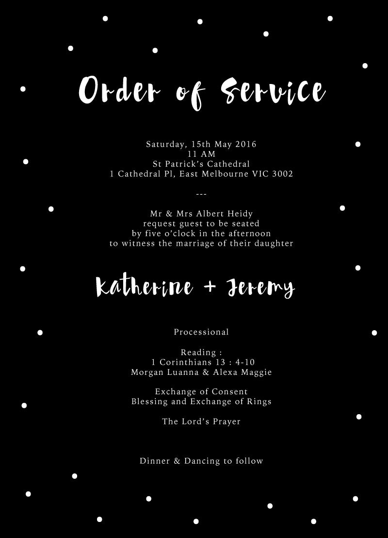 Dots Wedding Program by Lina L.