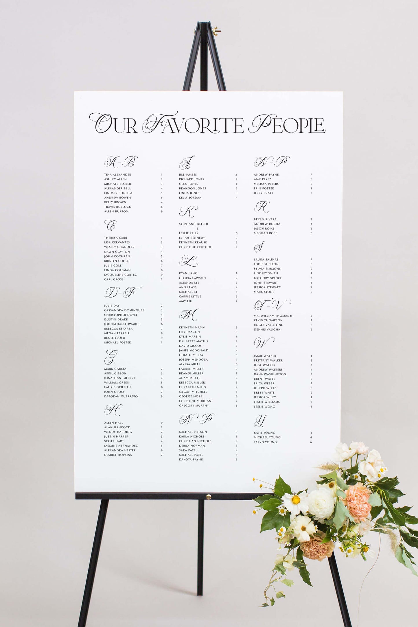 Gatorboard Wedding Seating Chart Sign | The Evelyn