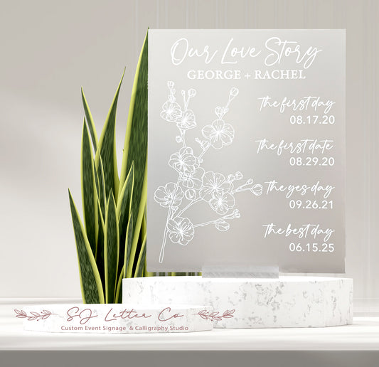 Our Love Story Acrylic Weddin...