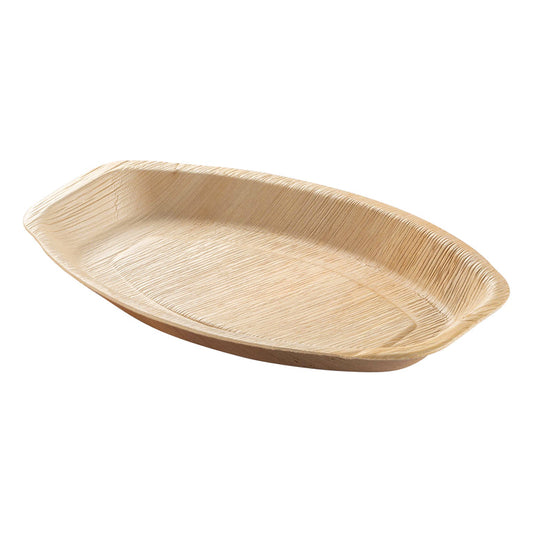 9" x 13" Oval Natural Palm Leaf Eco-Friendly Disposable Trays
