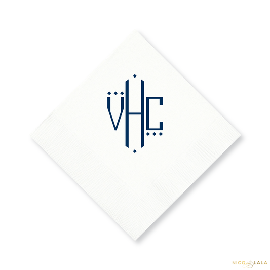 Oxford Monogram Cocktail Napkins