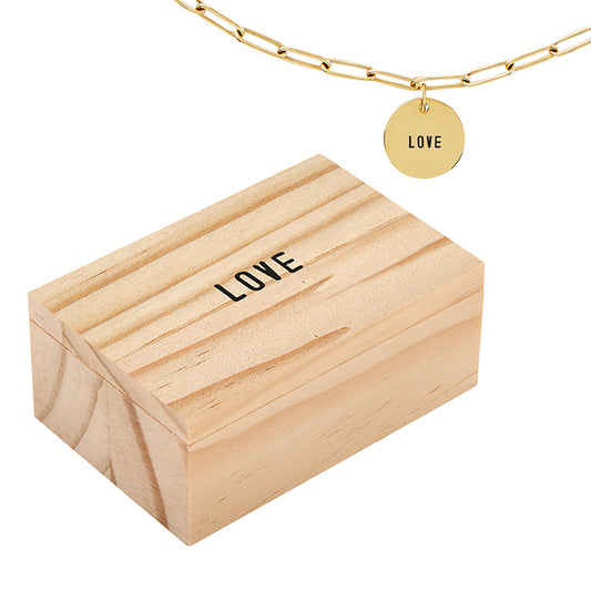 Link Chain Charm Necklace - Love