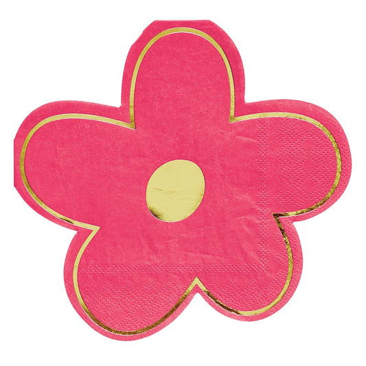 Die-Cut Cocktail Napkins - Pink Flower