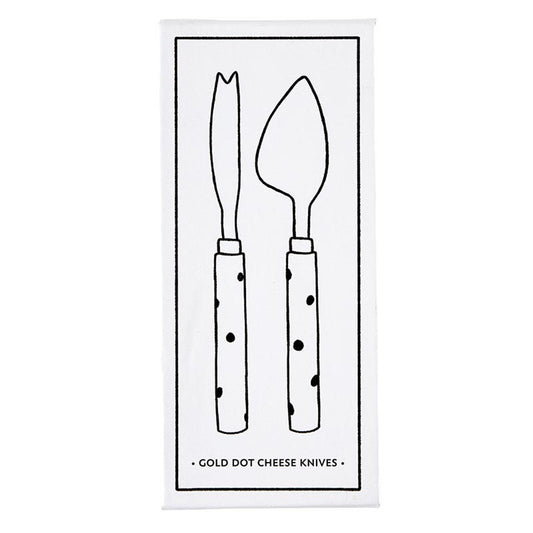 Gold Dot Cheese Knives - Set of 2