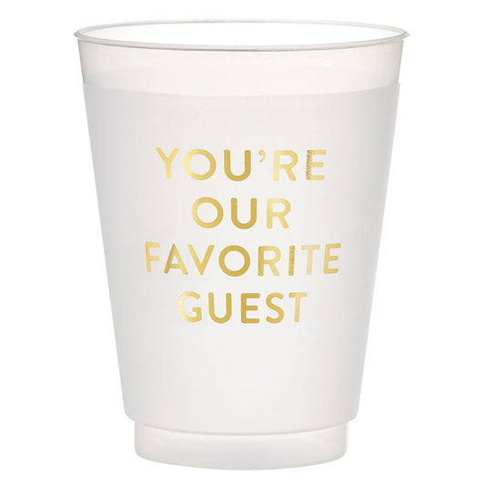 Gold Foil Frost Cups - Favorite Guest - Set of 6