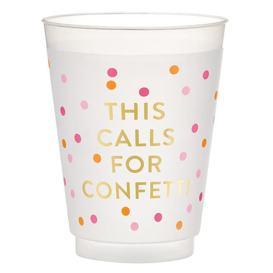 Gold Foil Frost Cups - Confetti - Set of 6