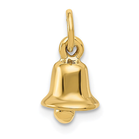 14k Yellow Gold Wedding Bell Charm or Pendant, 8mm