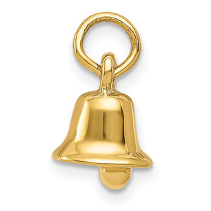 14k Yellow Gold Wedding Bell Charm or Pendant, 8mm