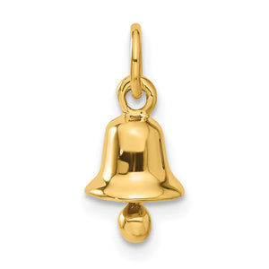 14k Yellow Gold Wedding Bell Charm or Pendant, 8mm