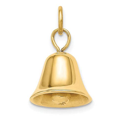 14k Yellow Gold Wedding Bell Charm or Pendant, 12mm