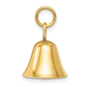 14k Yellow Gold Wedding Bell Charm or Pendant, 12mm