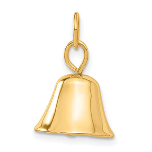 14k Yellow Gold Wedding Bell Charm or Pendant, 12mm