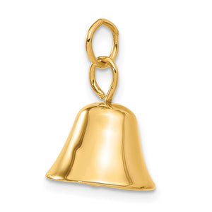 14k Yellow Gold Wedding Bell Charm or Pendant, 12mm