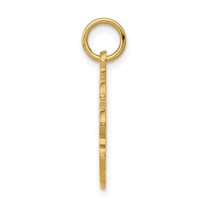 14k Yellow Gold Bride and Groom Charm or Pendant, 16mm