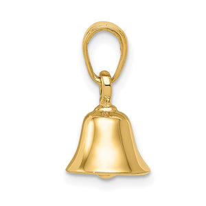 14k Yellow Gold Bell Pendant, 10mm