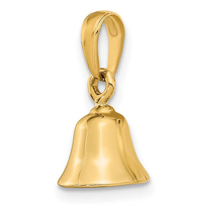 14k Yellow Gold Bell Pendant, 10mm