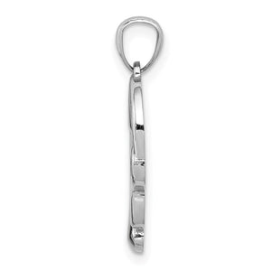 14k White Gold Small Infinity Heart Pendant, 18mm