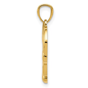 14k Yellow Gold Small Infinity Heart Pendant, 19mm