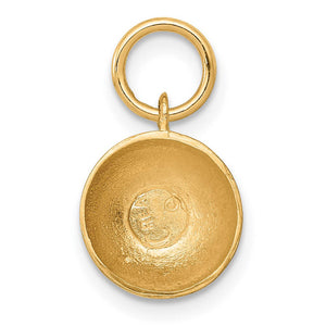 14k Yellow Gold Champagne Glass Charm or Pendant, 14mm