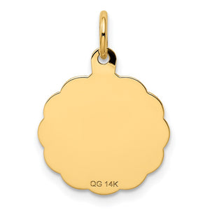 14k Yellow Gold YOU ARE ALWAYS IN MY HEART Charm or Pendant, 16mm