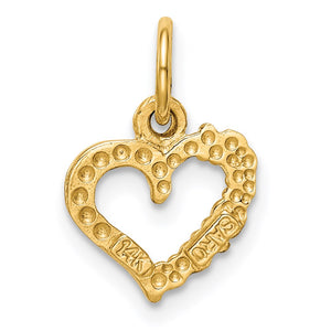 14k Yellow Gold I Love You Heart Charm or Pendant, 10mm