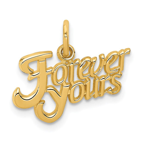 14k Yellow Gold Forever Yours Charm or Pendant, 18mm