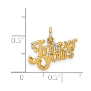 14k Yellow Gold Forever Yours Charm or Pendant, 18mm
