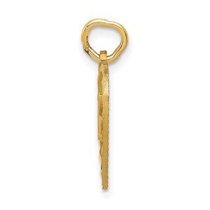 14k Yellow Gold P.S. I Love You Charm or Pendant, 12mm