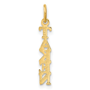 14k Yellow Gold Taken Charm or Pendant, 4mm