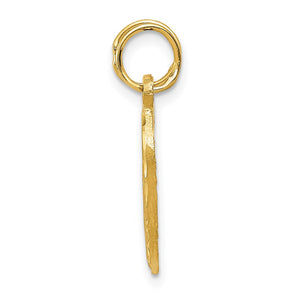 14k Yellow Gold My Love Heart Set of 2 Charm or Pendants, 16mm