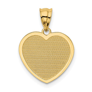 14k Yellow Gold TeAmo Heart Pendant, 16mm