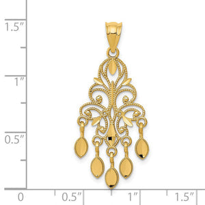 14k Yellow Gold Chandelier Pendant, 1(9/16 inch)