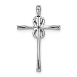 14k White Gold 0.04 Ctw Diamond Infinity Cross Slide Pendant, 16x26mm