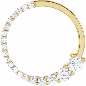 14k Yellow Gold 1/5 Ctw or 1/2 Ctw Diamond Circle Journey Pendant