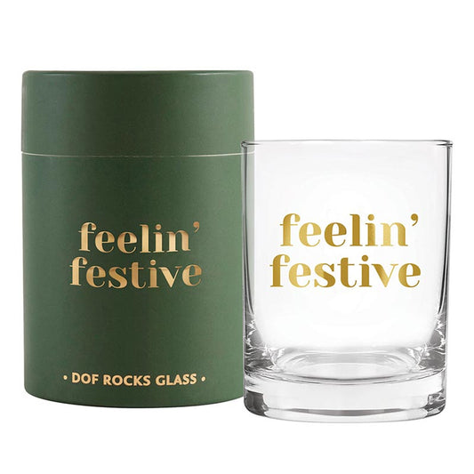 DOF Rocks Glass - Feelin' Festive