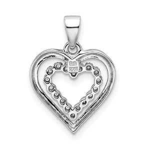 1/20 Carat Diamond Double Heart Pendant in Sterling Silver