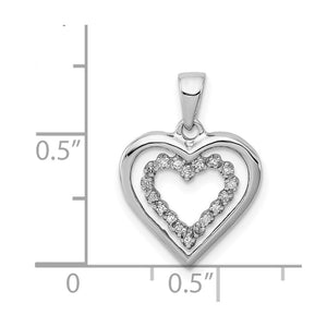 1/20 Carat Diamond Double Heart Pendant in Sterling Silver