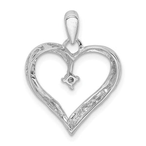 Diamond Accented Heart Pendant in Sterling Silver