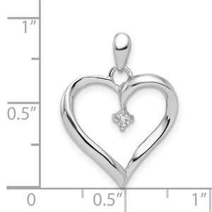 Diamond Accented Heart Pendant in Sterling Silver