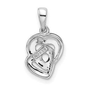 Diamond Accent Hearts Entwined Pendant in Sterling Silver