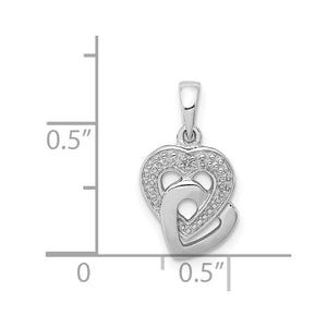 Diamond Accent Hearts Entwined Pendant in Sterling Silver