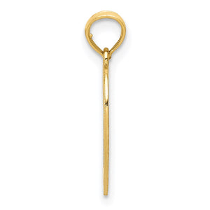 14k Yellow Gold Heart Pendant, 15mm