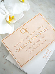 Luxury Suede Card & Envelope Invitation