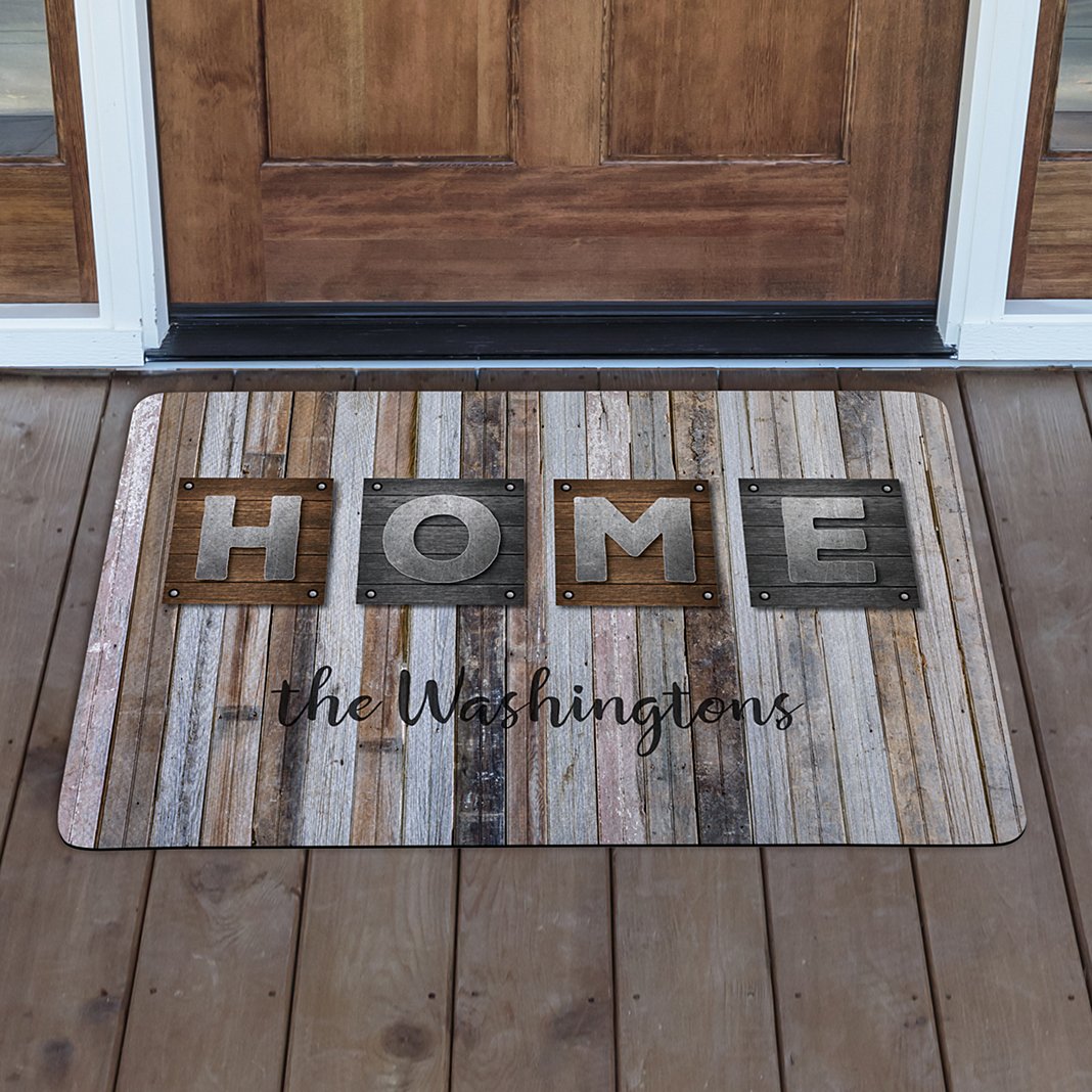Rustic Plank Wood Doormat