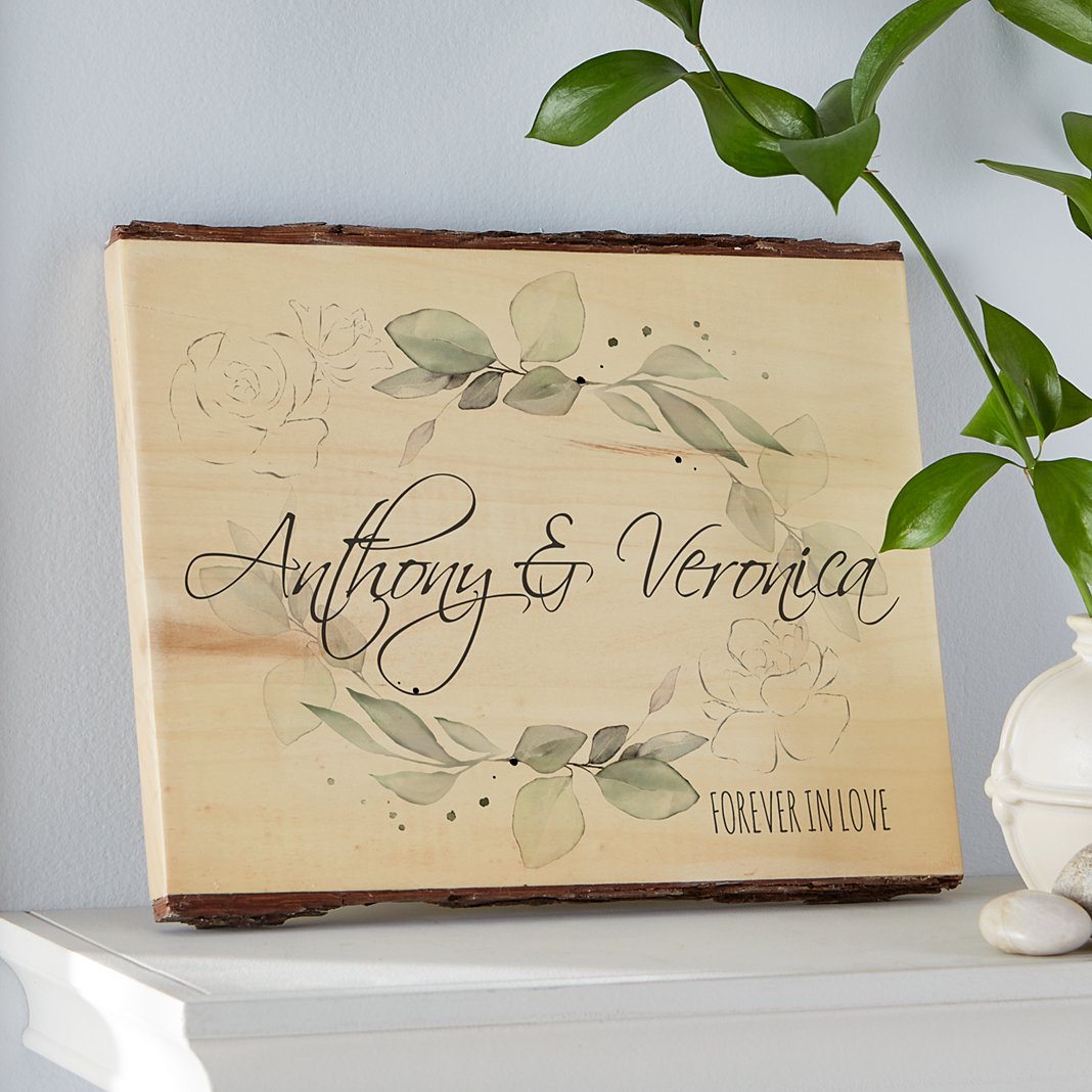 Floral Name Rustic Wood Sign