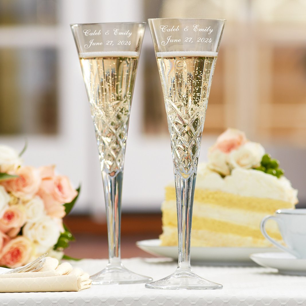 Galway European Crystal Romance Toasting Flutes