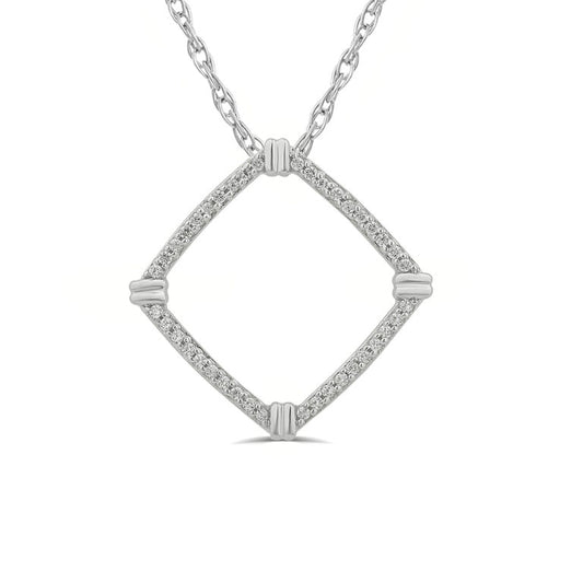 Lab Created Inverted Square Diamond Necklace