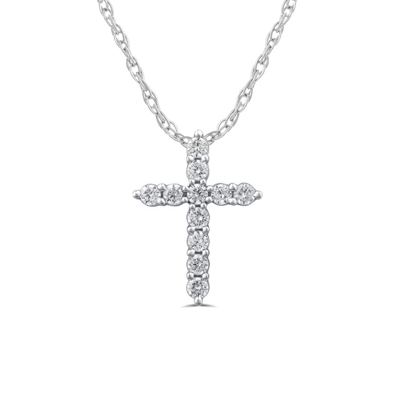 Essential Lab Grown Floating Diamond Cross Necklace